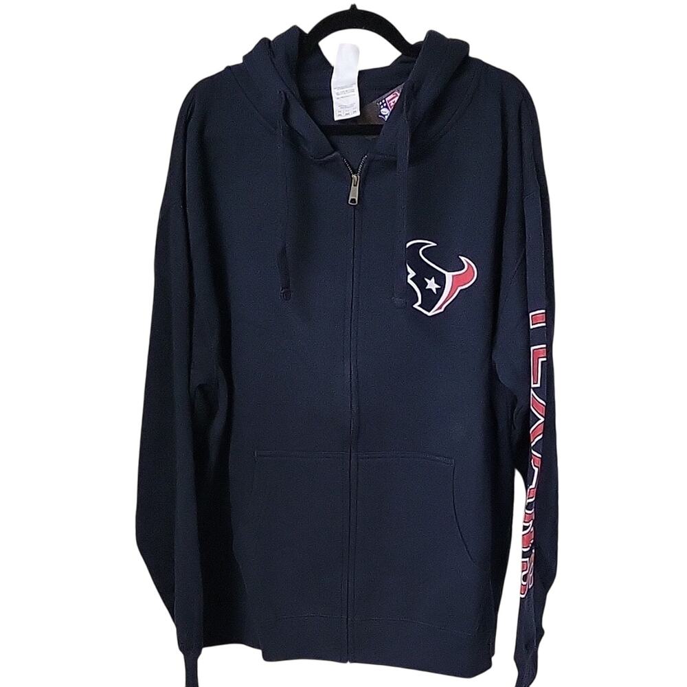 Junk Food NFL Houston Texans Navy Zip-Up Hoodie Adult Size 2XL NWT